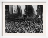 Crowds in Times Square, New York Celebrating the End of World War II, 1945