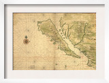 1650 Map of Baja California and Northwest Mexico, Showing California as an Island