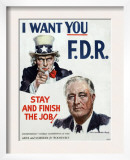 James Montgomery Flagg Poster Supporting Franklin Roosevelt