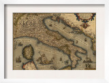 1570 Map of Italy from Abraham Ortelius Atlas, Theatrvm Orbis Terrarvm