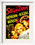 Stage Door, Adolphe Menjou, Ginger Rogers, Katharine Hepburn on Midget Window Card, 1937