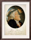 Thomas Jefferson, Color Aquatint Afte a 1799 Painting by Tadeusz Kosciuszko
