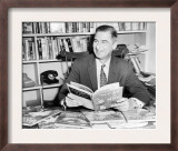 Ted Geisel Seated at Desk Covered with His Uniquely Humorous Children