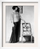 Dinner Gown with Black Skirt and Chiffon Blouse, 1922