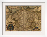 1570 Map of German States, from Abraham Ortelius, Theatrvm Orbis Terrarvm