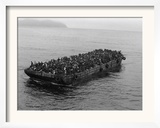A Barge Packed with Vietnamese Refugees from Danang is Towed to the Ss Pioneer Contender