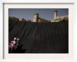 Jewish Woman with Her Children Outside the Tomb of the Patriarchs During Passover Celebrations