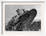 World War I, American Tank Plowing Through German Barbed Wire, 1918