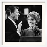 Nancy Reagan Proudly Watches as Her Husband Ronald Reagan Takes the Oath of Office