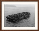 A Barge Packed with Vietnamese Refugees from Danang is Towed to the Ss Pioneer Contender