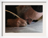 Ultra-Orthodox Jew Writes Some of the Last Words in a Torah Scroll