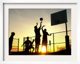 Students Play a Basketball Game as the Sun Sets at Bucks County Community College