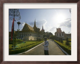 Royal Palace Guard Stands During Coronation Ceremonies in Phnom Penh Thursday October 28, 2004 Framed Photographic Print