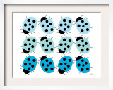 Blue Lady Bug Family