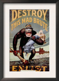 World War I Anti-German Propoganda Poster by American H.R. Hopps, 1916