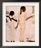 Painting of Serving Maidens from the Tomb of Rekhmire in Thebes, Egypt
