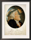 Thomas Jefferson, Color Aquatint Afte a 1799 Painting by Tadeusz Kosciuszko