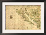 1650 Map of Baja California and Northwest Mexico, Showing California as an Island