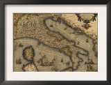 1570 Map of Italy from Abraham Ortelius Atlas, Theatrvm Orbis Terrarvm