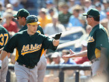 Oakland Athletics v Milwaukee Brewers, PHOENIX, AZ - MARCH 03: Josh Willingham and Bob Geren
