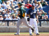 Oakland Athletics v Milwaukee Brewers, PHOENIX, AZ - MARCH 03: Josh Willingham and Mark Kotsay