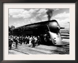 Streamliner Train in Albany, New York, During its Preview Run to New York City, 1938