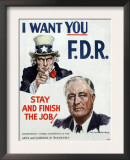 James Montgomery Flagg Poster Supporting Franklin Roosevelt