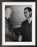 US President Dwight D. Eisenhower Shaking Hands with Vice President Richard Nixon, 1950s