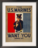 Buy The U.S. Marines Want You, circa 1917 at AllPosters.com