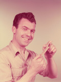 Man Opening Paycheck