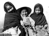 Portrait of Three Smiling Children, Sitting Together, Mexico