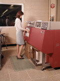Woman Working at Main Frame Computer, Indoors