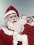 Santa Claus With Bag of Toys on His Shoulder