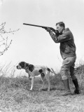 Upland Bird Hunter Taking Aim at His Quarry