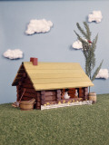 Toy Model of Log Cabin and Trees
