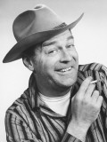 Man in Stetson Hat Posing in Studio, Smoking Cigarette, Portrait
