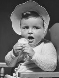 Baby Girl (12-18 Months) in Bonnet, Close-Up