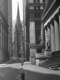View Up Wall St. of Trinity Church, New York