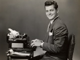 Male Secretary at Typewriter