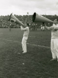 Male Cheerleaders at Football Game