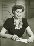 Woman Writing Letter at Desk
