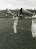 Male Cheerleaders at Football Game