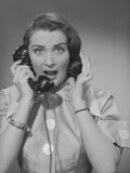 Portrait of Woman Talking on Phone