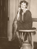 Woman Wearing Radio Headphones, Portrait