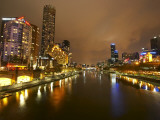 Eureka Tower and Yarra River at Night, Southbank, Melbourne, Victoria, Australia