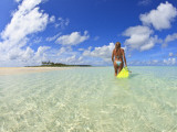Rear View of Woman With Mask, Kadhdhoo Island, Laamu Atoll, Southern Maldives
