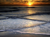 Sunset Reflection on Beach, Cape May, New Jersey, USA