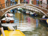Colorful Burano City Homes Reflecting in the Canal, Italy