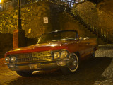 Antique Red Cadillac Parked in the Historic District, Savannah, Georgia, USA