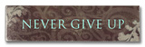 Never Give Up Wood Sign